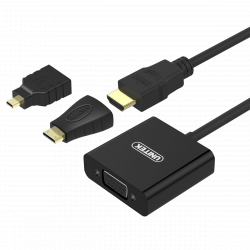 Đầu Chuyển HDMI/Mini HDMI/Micro HDMI To VGA+Audio Unitek Y-6355