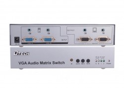 Bộ chuyển Matrix switch VGA + Audio 2 In 2 out DTECH DT-7027