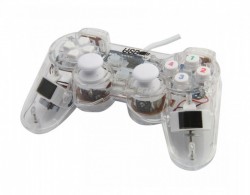TAY CẦM CHƠI GAME/GAMEPAD EW702 (Đơn rung, trong suốt)