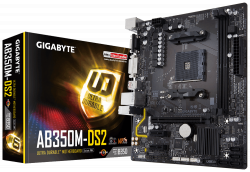 MAINBOARD GIGABYTE AB350M DS2. AMD Ryzen AM4. DDR4X2 (DSUB/DVI)