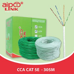 Cáp mạng Aipoo link CCA Cat5e 24A WG (305 m, màu xanh)