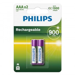 Pin sạc Philips 3A/900mAh NiMH 1.2V (R03B2A90/97) - 2 viên