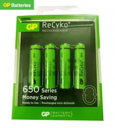 Pin sạc GP Recyko AAA 650mAh (GP65AAAHCE-2GBAS4) - 4 viên