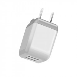 Cóc Sạc Chân Gập 2 Cổng 2.1A- L-L215 Trắng