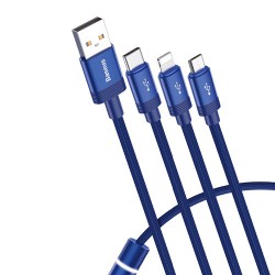 Dây Cáp Sạc Và Truyền Dữ Liệu Tốc Độ Cao 3 In 1 Baseus Xanh duơng