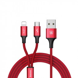 Dây Cáp Sạc Và Truyền Dữ Liệu Tốc Độ Cao 2 In 1 Baseus đỏ