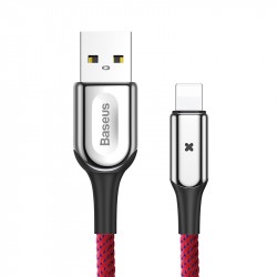 Dây cáp USB-A chuyển Lightning có đèn Led 2.4A 1000mm Baseus B09 Đỏ