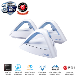 Lyra Trio Router MAP-AC1750 (MESH WI-FI), Chuẩn AC5250 AiMesh 360 WIFI Mesh, 2 băng tần, AiProtection (3PACK/BOX)