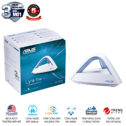 Hệ thống Wifi Mesh băng tần kép/ROUTER WIFI MESH ASUS LYRA TRIO MAP-AC1750 (3PACK/BOX)