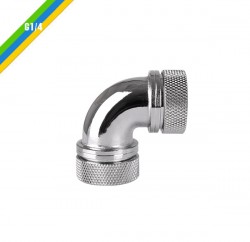 FITTING PACIFIC PETG 90-DEGREE DUAL - CHROME (CL-W099-CA00SL-A)