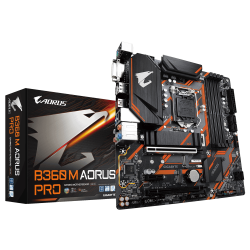 MAINBOARD GIGABYTE B360M AORUS PRO. LGA1151V2. DDR4X4. DVI/HDMI/DP