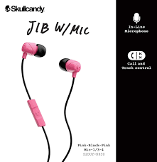 Tai nghe có dây in-ear EARPHONE SKULLCANDY JIB Màu hồng - đen (SK-S2DUYK-630) có Micro