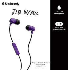 Tai nghe có dây in-ear EARPHONE SKULLCANDY JIB Màu Tím đen (SK-S2DUYK-629) có Micro