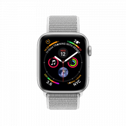 Apple Watch Series 4 40mm GPS viền nhôm màu bạc, dây nilon xám MU652