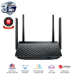 Bộ phát sóng Wifi băng tần kép ASUS RT-AC1200 4 anten 5dBi và dịch vụ Parental Controls