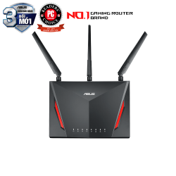 ASUS RT-AC86U AC2900 (MU-MIMO WTFast, AiMesh 360 WIFI Mesh, 2 băng tần, chipset Broadcom, AiProtection, USB 3.0) (Gaming Router)