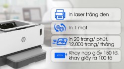 Máy in laser HP Neverstop 1000W (4RY23A), in A4 1 mặt, có in Wifi, tự nạp mực dễ dàng với mực nạp chính hãng giá rẻ