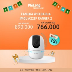 CAMERA WIFI DAHUA IMOU A22EP RANGER 2 (2.0MP,Xoay 355 độ,Có thêm cổng LAN)