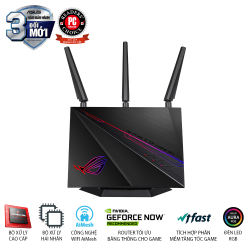 ASUS ROG Rapture GT-AC2900 (Gaming Router) AC2900 GeForce Now, WTFast, AiMesh 360 WIFI Mesh, 2 băng tần, chipset Broadcom, AiProtection, USB 3.0, Aura RGB