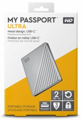 Ổ cứng gắn ngoài WD 2.5 2TB My Passport Ultra USB 3.0 Type C (WDBC3C0020BSL)
