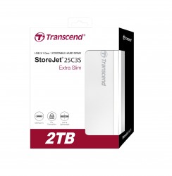 Ổ Cứng Di Động 2.5" Transcend Extra Slim 2TB (TS2TSJ25C3S) USB 3.1