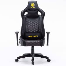 Ghế Game E-DRA HECULES EGC203 BLACK (Chân xoay, đệm lưng, đệm cổ)