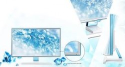 Màn hình LED 27 SAMSUNG LS27E360HS, màu trắng viền pha lê xanh, độ phân giải Full HD, tấm nền PLS