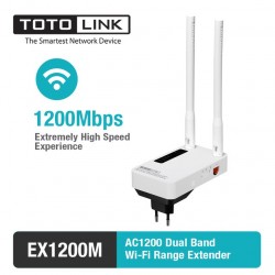 Bộ mở rộng sóng WIFI TOTOLINK EX1200M AC1200 (2Anten ngoài/1LAN/White)