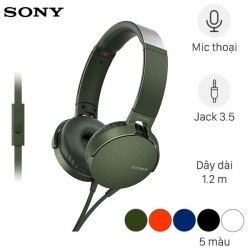 Tai Nghe Chụp Tai Sony ExtraBass MDR-XB550AP (Màu Xanh Rêu, Mic, 1 Jack 3.5, 1.2m)