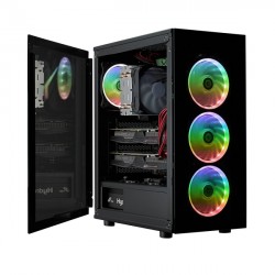 Vỏ case máy tính FSP CMT340 Mid Tower, kèm 4 fan 12cm ARGB led