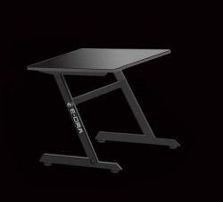 Bàn chữ chữ Z E-DRA Z TANK GREY BLACK (mặt bàn gỗ MDF màu đen/chân sắt sơn đỏ)