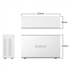 Box 3.5 5 BAY HDD ORICO (WS500RU3) (Sata/3.0/Nhôm trắng/Fan)