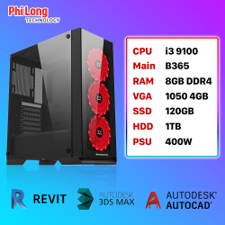 PHILONG ARC 01 (i3 9100/ B365M / 8GB DDR4/ 1050Ti/ SSD 120GB)