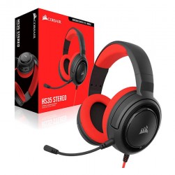 Tai nghe/HEADPHONE CORSAIR HS35 Stereo Red (CA-9011198-AP) (không kèm jack chia)