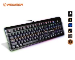 Bàn phím cơ Newmen GM390 full size, switch quang cơ siêu bền, Blue Swicth, Led RGB, led viền cực đẹp)