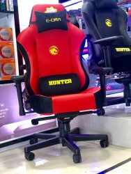 Ghế Gaming E-DRA HUNTER EGC206 RED BLACK (gối Kê lưng, gối kê đầu, chân xoay, form lớn, đệm siêu dày)