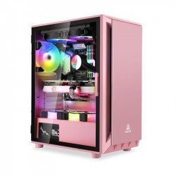 CASE SEGOTEP GANK5 PINK (1 mặt kính CL, lắp tối đa 8 fan 12cm)