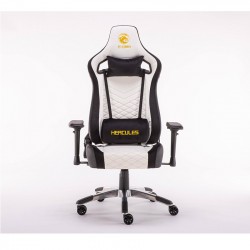 Ghế Game E-DRA HECULES EGC203 PRO Black - White, Chân xoay bọc thép trắng, đệm lưng, đệm cổ