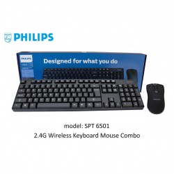 Bộ phím chuột không dây PHILIPS SPT6501B màu đen