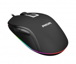 Chuột Gaming PHILIPS SPK 9212, 6400dpi, 3000fps, 7 nút điều khiển, màu đen, led RGB