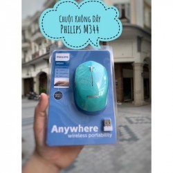 Chuột không dây PHILIPS SPK7344 (M344) màu xanh dương, 1000dpi, 1 pin AA