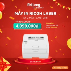 Máy in Laser Ricoh SP230DNW A4 (In trắng đen 2 mặt tự động, có in Wifi, có cổng LAN)