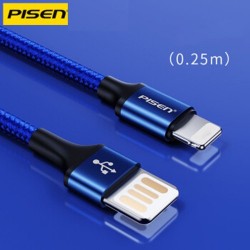 Cáp lightning Pisen DOUBLE SIDED USB 250MM LS-AL07-250 màu xanh