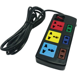 Ổ Cắm Điện LIOA 6 LO 5MET 3D3S52, 3 lỗ, 2 chấu +3 lỗ 3 chấu, 1 công tắc 
