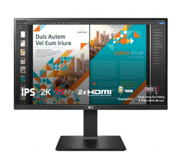 MÀN HÌNH 2K 23.8 LG - 24QP550-B (IPS, 2K, 75HZ, 5MS, 2xHDMI, DP, Chân Xoay