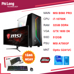 PC MSI GAMING 1 ( B560 PRO / GTX 1650 D6 / 32GB / 512 SSD / 750W )