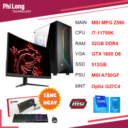 PC MSI GAMING 2 ( MSI MPG Z590 GAMING / GTX 1650 D6 / 32GB / 512 SSD / 750W )