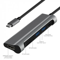 Đầu chuyển JCPAL từ USB Type C qua HMDI chuẩn 4K multiport 6 in 1 (JCP6217)