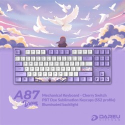 Bàn phím cơ DAREU A87 DREAM (87 keys, PBT keycaps, Red CHERRY switch)