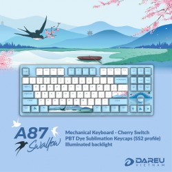 Bàn phím cơ DAREU A87 SWALLOW (87 keys, PBT keycaps, Red CHERRY switch)